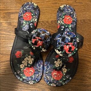 Tory Burch Blue Floral Sandals